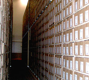 Fig 2. Some of the field tapes stored at Geoscience Australia&rsquo;s national repository of seismic data. 