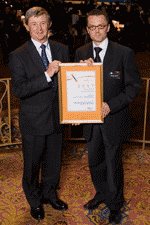 Ian O'Donnell receiving the award on behalf of the ICSM