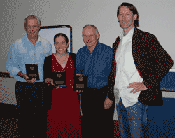 Caption L-R: Arch McSween, Queensland Natural Resources and Water; Shona Chisolm, Geoimage; John Lee, Resource Imaging Australia and Adam Lewis, Geoscience Australia (Click for larger image)