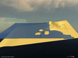 A tsunami model showing sea-level rise on a generic mainland. (Copyright Geoscience Australia)