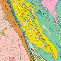 Section of solid geology map of Lake Violet.