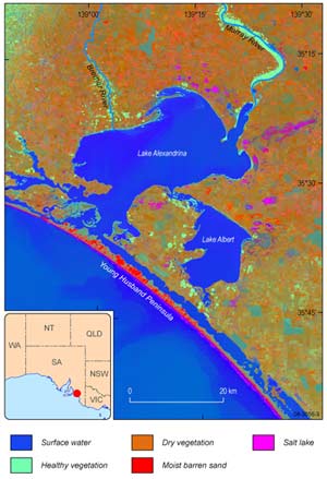 Fig 3. Tasselled Cap Transform of Landsat 5 TM imagery for December 1993.