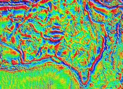Fig 1. Section of the new Gravity Anomaly Map of Australia.