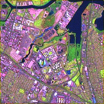 ETM+ satellite and sensor image Sydney Olympics site, Homebush Bay 2000