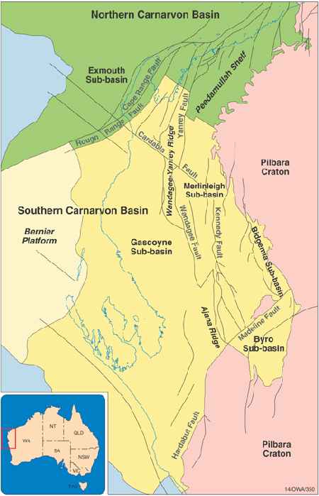 Geological map of the Southern Carnarvon Basin 