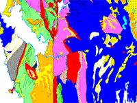Image showing west coast of Tasmania created using 1:1 million scale digital geology dataset of Tasmania