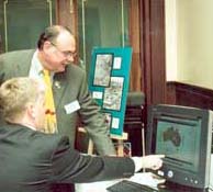 Andrew McMahon, Mineral Resources and Advice, Geoscience Australia, with Parliamentary Secretary, Warren Entsch at the launch