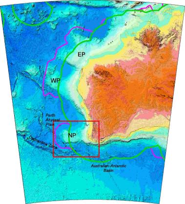 Regional map of the Naturaliste Plateau showing bathymetry