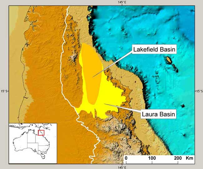  Location map of the Laura and Lakefield Basins. 