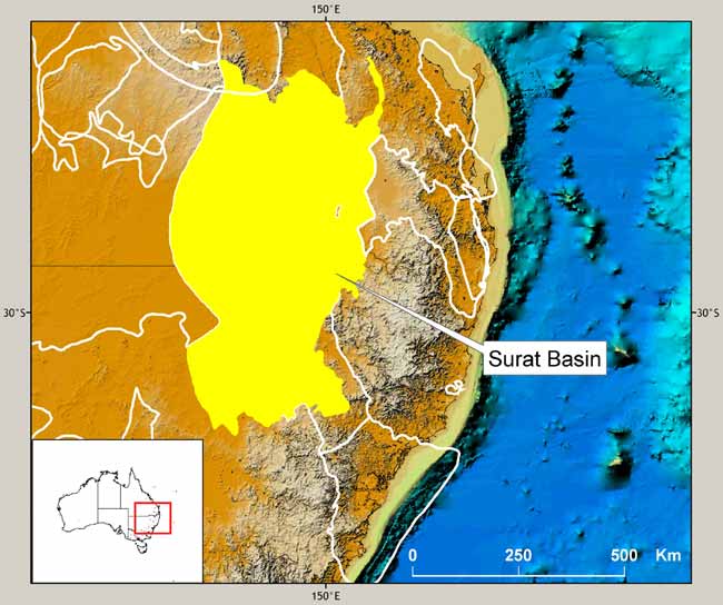 Location map of the Surat Basin. 