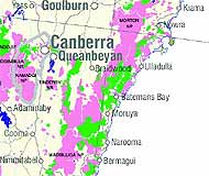 New interim Public Lands of Australia map, showing Canberra and SE coast of NSW