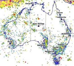 Snapshot from the Earthquake Database. &copy; Geoscience Australia.