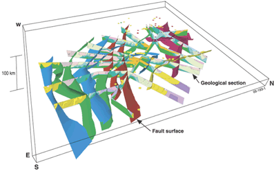 Snap shot taken from the VRML of the Tanami 3D model