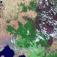 Landsat 7 images showing fire damage from Walhalla in the south to Myrtleford in the north: 2 Jan 2007