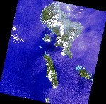 ALOS AVNIR2 Solomon Islands Tsunami - produced by Geoscience Australia, Copyright JAXA 2006