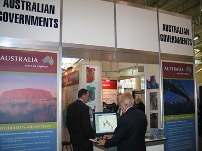 Image: Visitors to Australian Government Geoscience Group during the trade show at PDAC 2007 