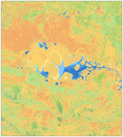 Satellite image of Lake Carnegie