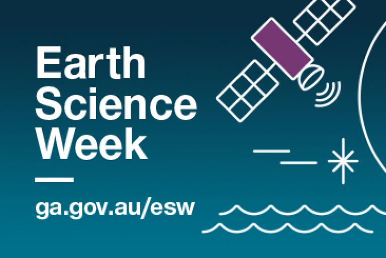 Earth Science Week 2024 infographic with image of satellite