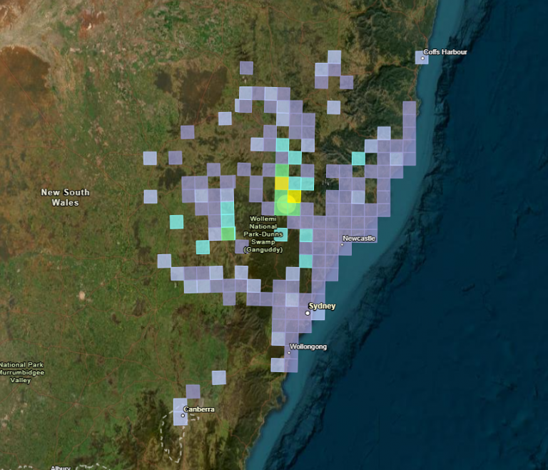 A map of the Muswellbrook area shows the extent of felt reports lodged about the 23 August main earthquake