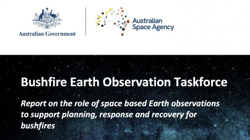 Report cover reading Bushfire Earth Observation Taskforce