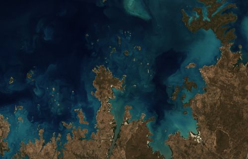 Unnguu Managed Resource Area and the Montague Sound in Western Australia. DEA Surface Reflectance (Landsat 9) 