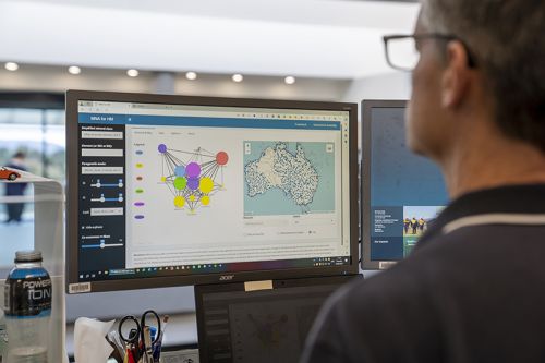 Man looking at a computer screen